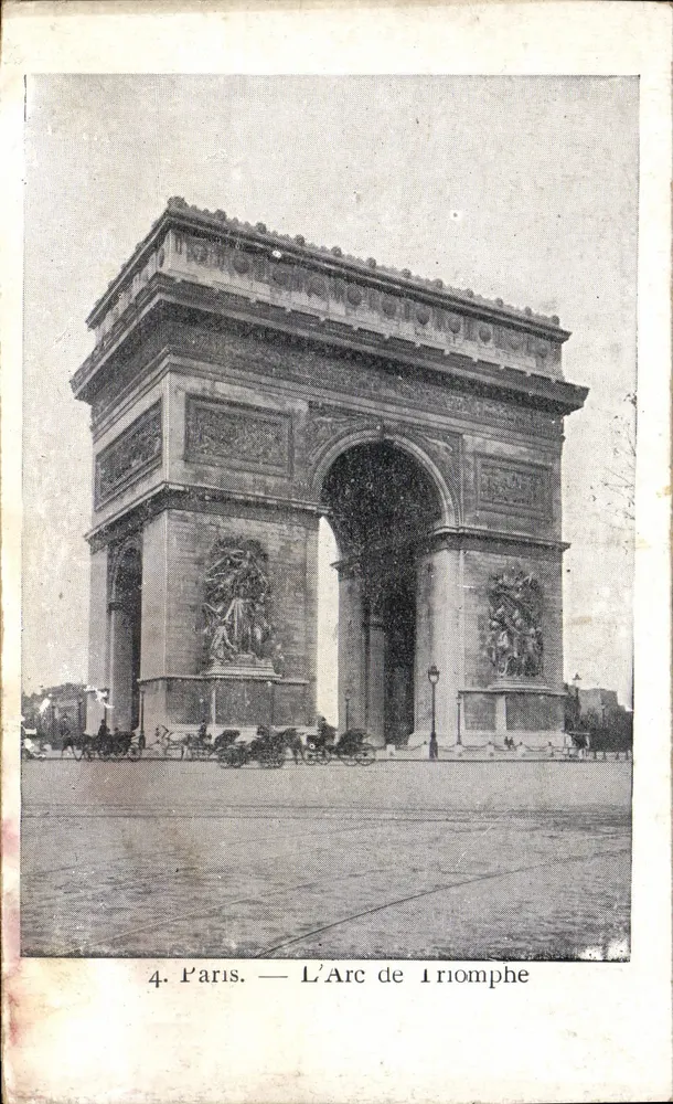Paris — O Arco do Triunfo — Editora do Petit Parisien, n°4 - Frente
