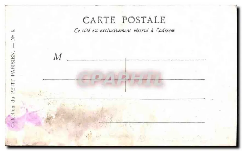 Paris — O Arco do Triunfo — Editora do Petit Parisien, n°4 - Verso