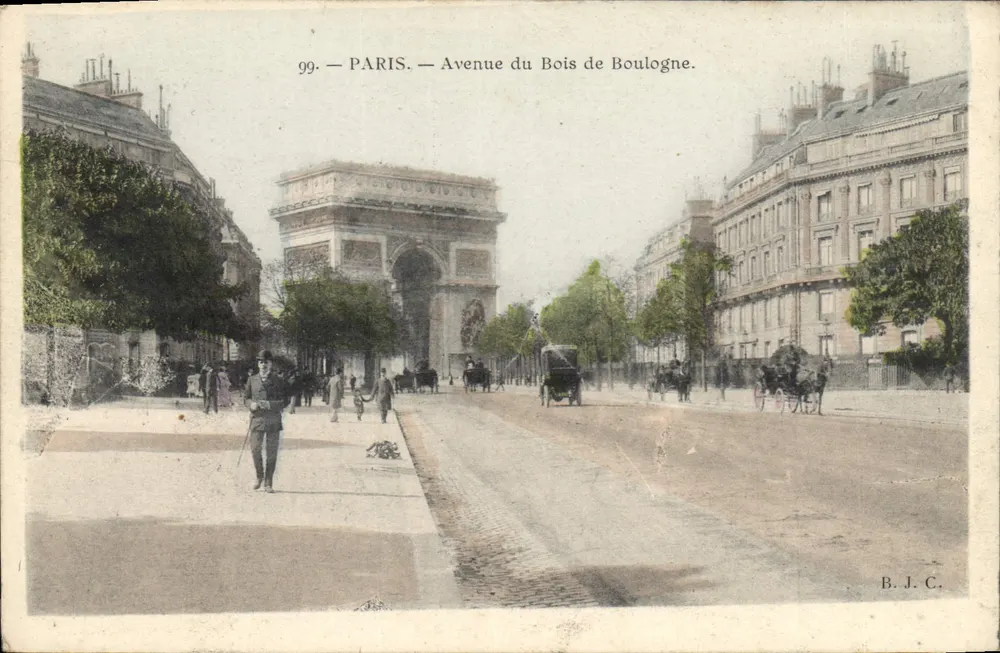Paris — Avenue du Bois de Boulogne — B.J.C. n°99 - Vorderseite