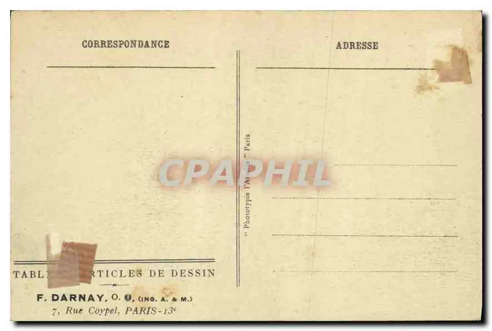 Paris - Arco do Triunfo da Estrela — editor F. Darnay, Paris - Verso
