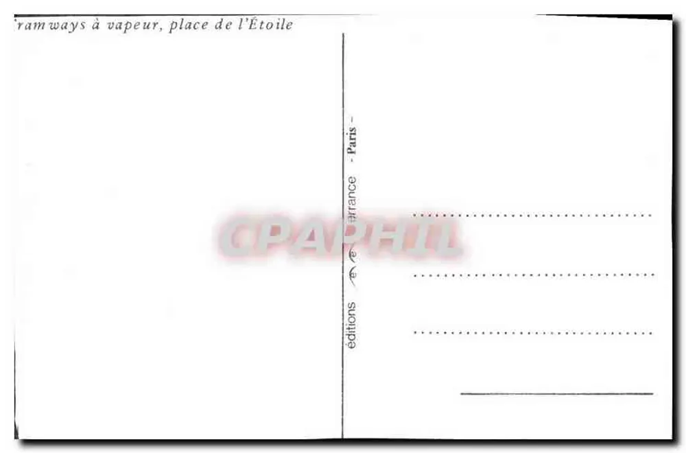Paris erlebt — Place de l'Étoile — Dampftrams - Rückseite