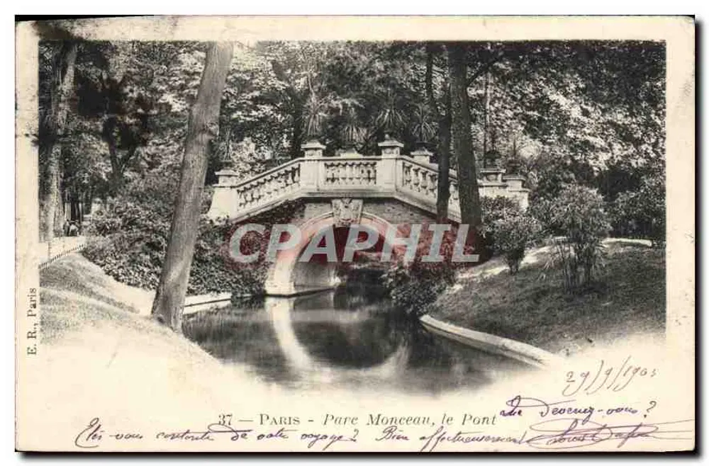 Paris - Parc Monceau, o Ponte — E.R. Paris, n°37 - Frente