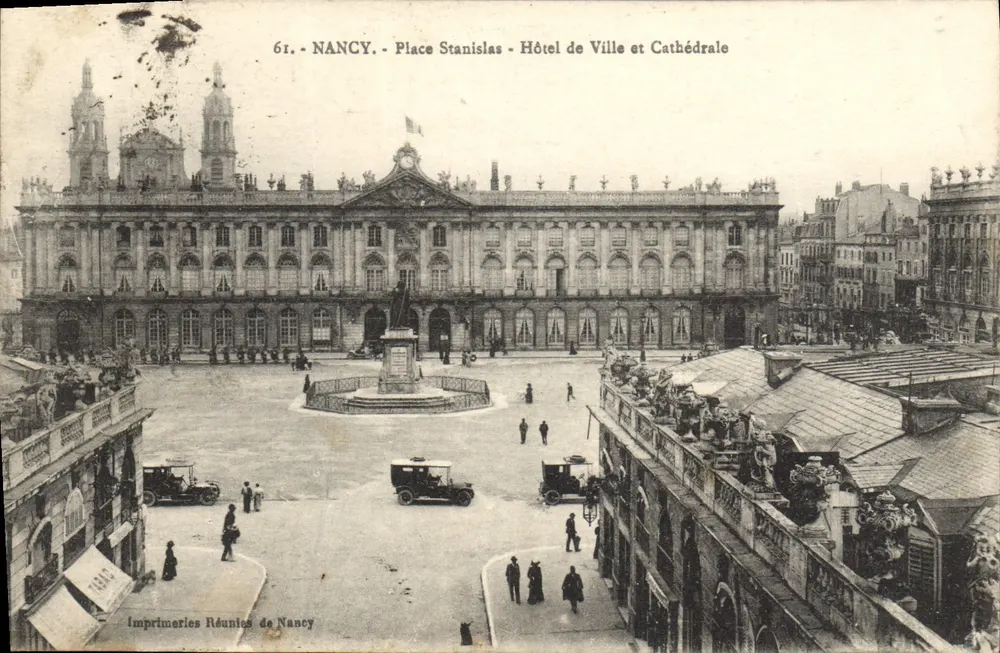 Nancy - Place Stanislas - Rathaus und Kathedrale — Imprimeries Réunies de Nancy, n°61 - Vorderseite