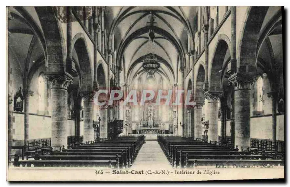 Saint-Cast (G.-du-N.) — Interior da Igreja — Edit. J. Passemand - Bonon - Frente