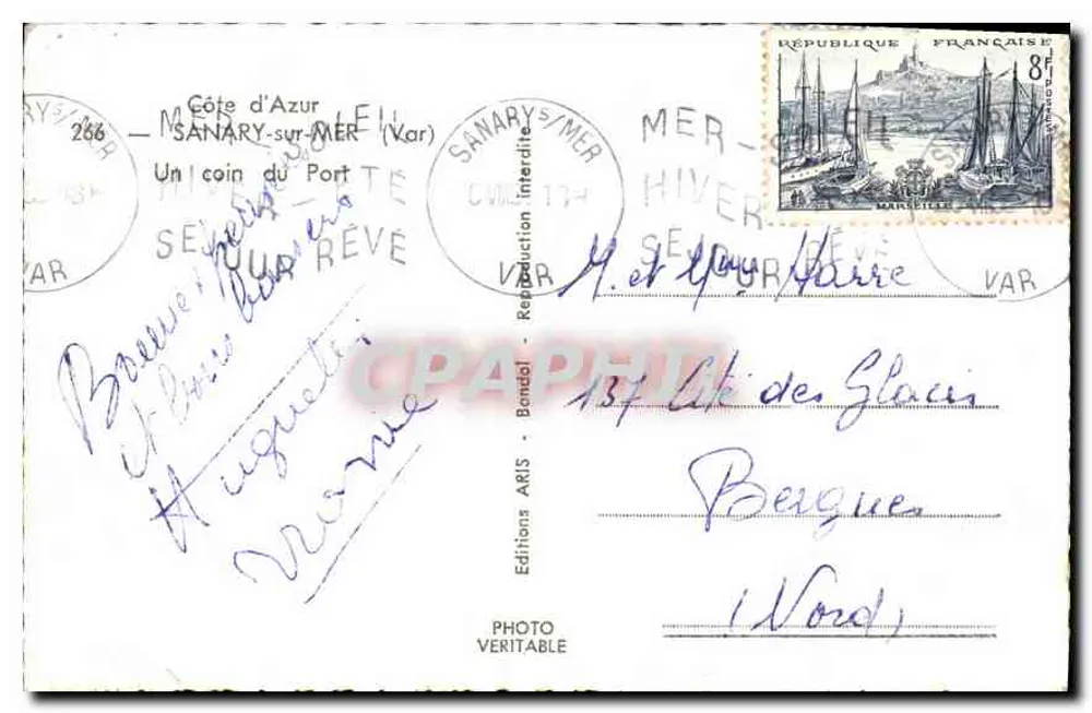 Sanary-sur-Mer — Eine Ecke des Ports Révé — Editions ARIS - Rückseite