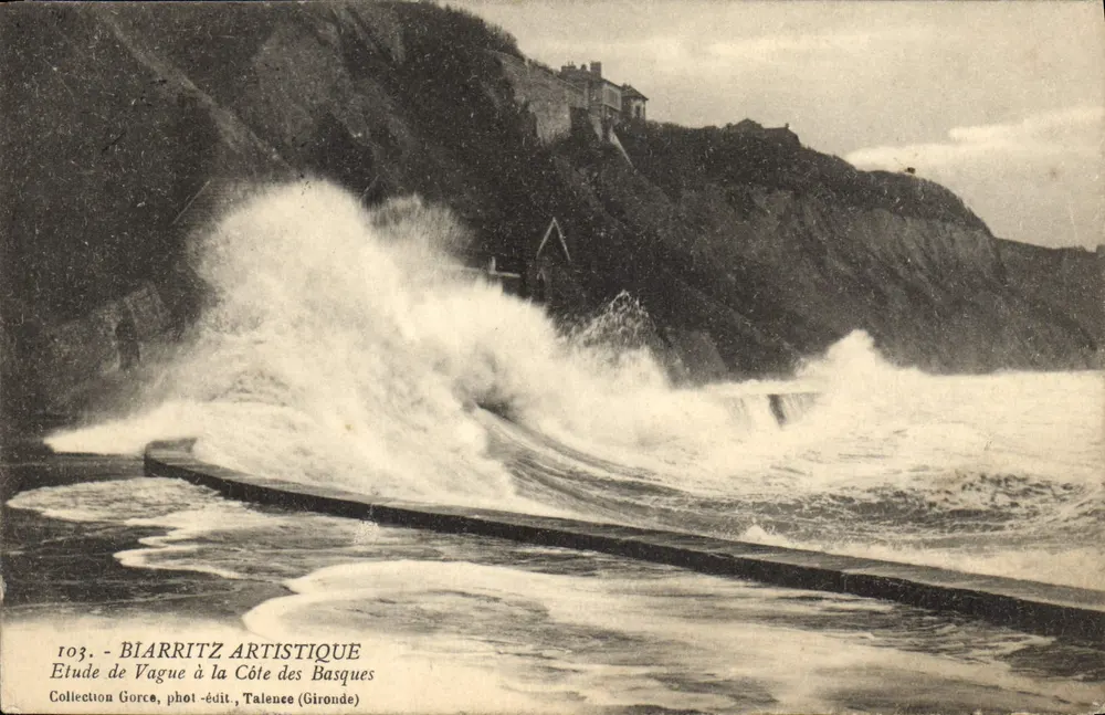 Biarritz - Ansicht einer Welle an der Basque-Küste — Sammlung Gorce, Foto-Verlag, Talence (Gironde) Nr. 103 - Vorderseite