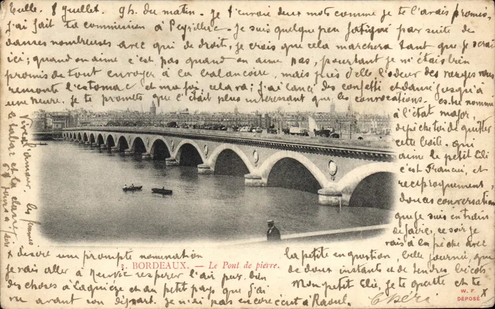Bordeaux — O Ponte de pedra — W. F. Depositado - Frente