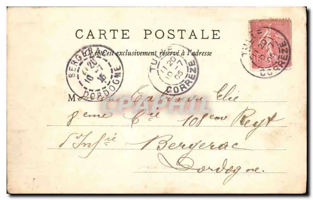 Bordeaux — O Ponte de pedra — W. F. Depositado - Verso