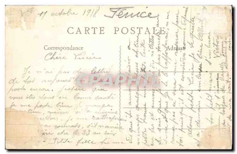 Die Vosges, Nacht — Ansicht von Remiremont — B. F., Paris - Rückseite