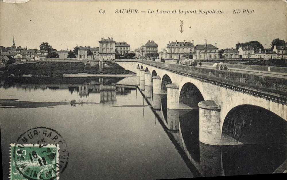 Saumur — Die Loire und die Napoleonbrücke — ND Phot. - Vorderseite