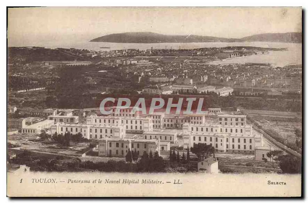 Toulon — Panorama und das Neue Militärkrankenhaus — Selecta - Vorderseite