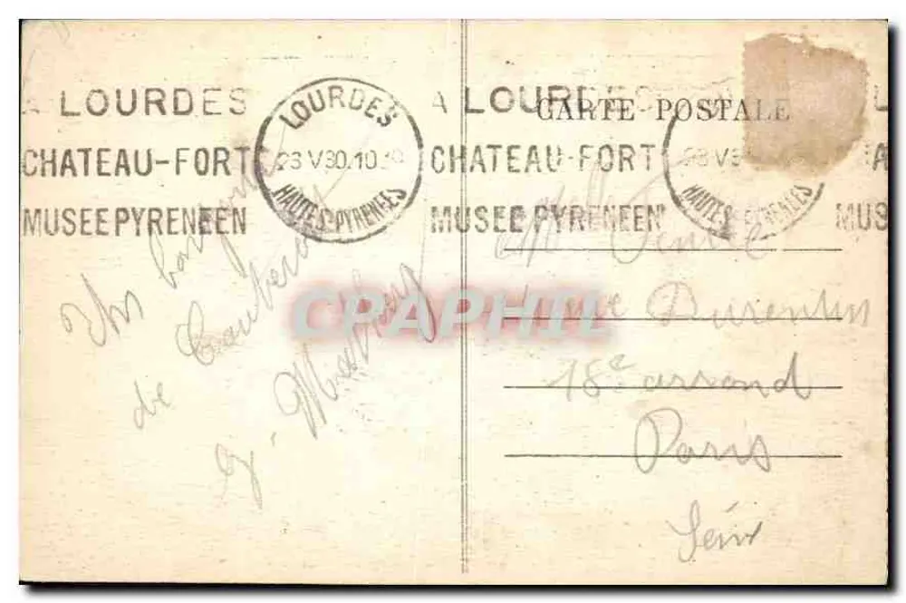 Pic do Tourmalet — vista alpina — série 584, editor não identificado - Verso
