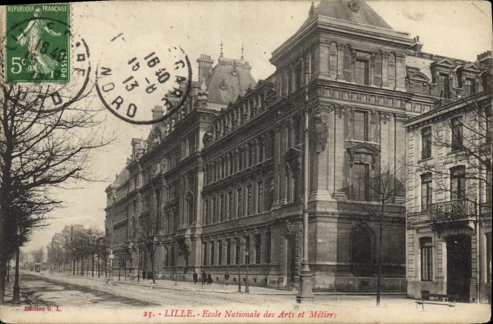 LILLE - École Nationale des Arts et Métiers — bâtiment historique, éditeur Édition G. L., n° 23 - Vorderseite