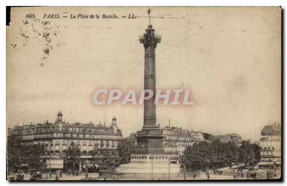 Paris — A Praça da Bastilha — LL — 805 - Frente