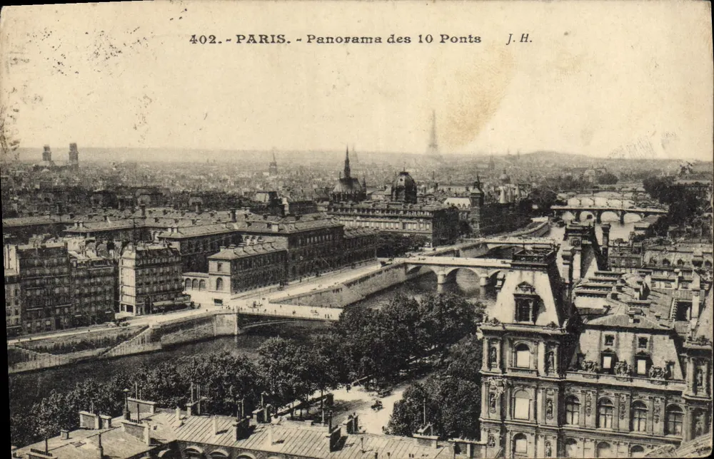 Paris - Panorama dos 10 Pontes — J.H. n°402 - Frente