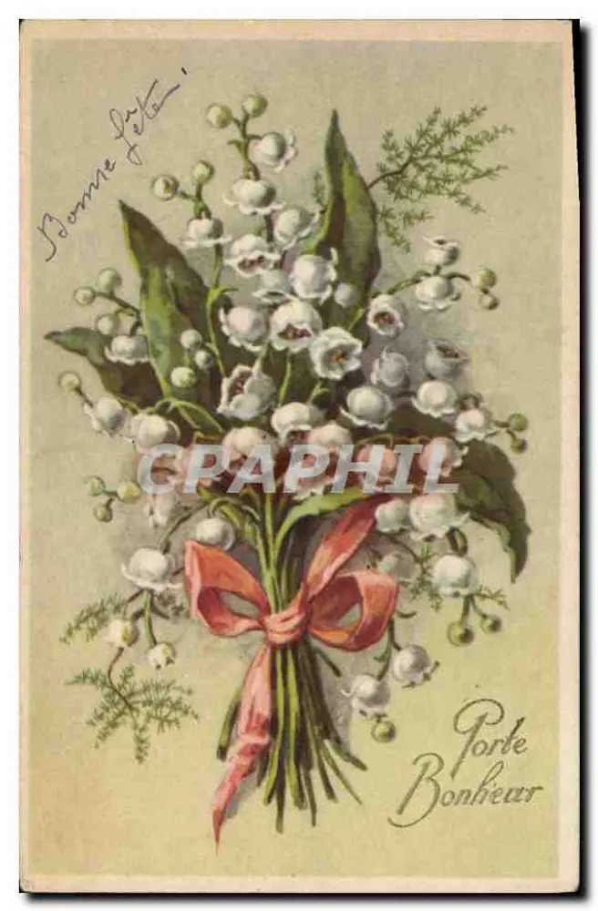 Mazzo de flores de laranjeira — Boa festa, Porta da Felicidade — editor não visível - Frente