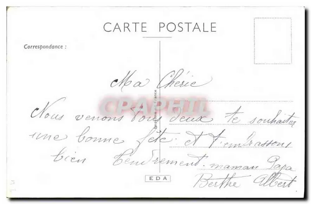 Tulipas coloridas — Carta postal de vœux — EDA - Verso