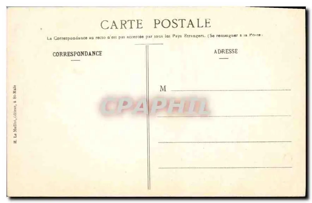 Dinard — Blick auf die Bucht — Im Hintergrund St-Malo — H. Le Maillot, Verlag - Rückseite