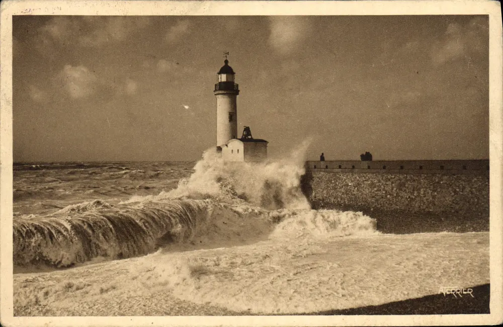 Le Tréport (Seine-Inférieure) — der Leuchtturm bei Sturm — Ausgabe A. Terrier - Vorderseite