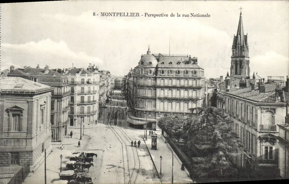 Montpellier - Perspectiva da rua Nacional — Edição G. Couvelles & Cie, Montpellier, n°8 - Frente
