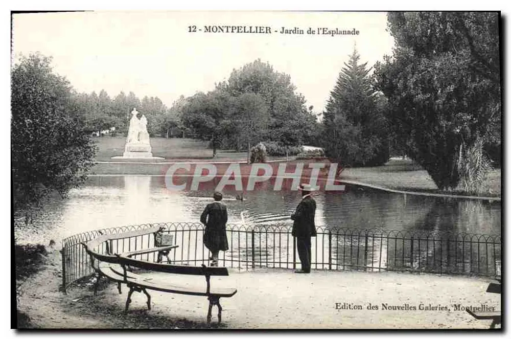 Montpellier - Jardim da Esplanada — Edição das Novas Galerias, Montpellier - Frente
