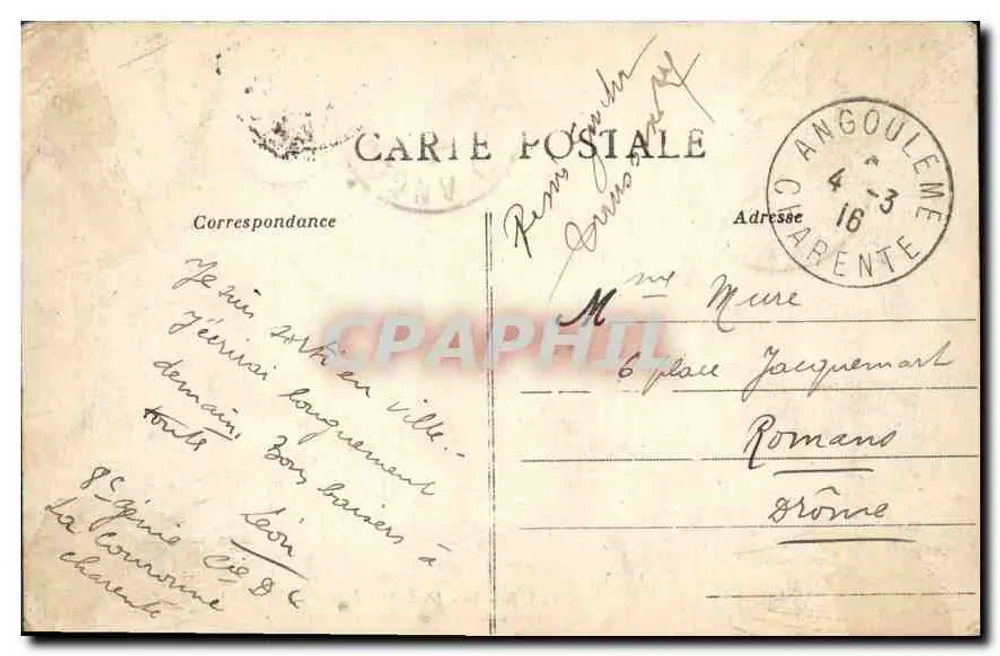 Angoulême — Ansicht vom Place du Rihet — S.J.S. - 30 - Rückseite