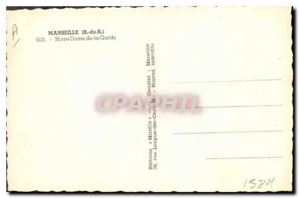 Marseille - Notre-Dame-de-la-Garde — Panoramablick — Éditions Mireille - Rückseite