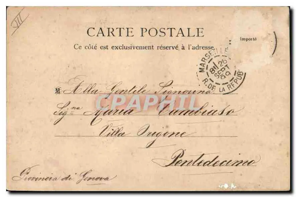 Der Aufzug der Notre-Dame-de-la-Garde — Marseille — Verlag R. & J. D. n° 10421 - Rückseite