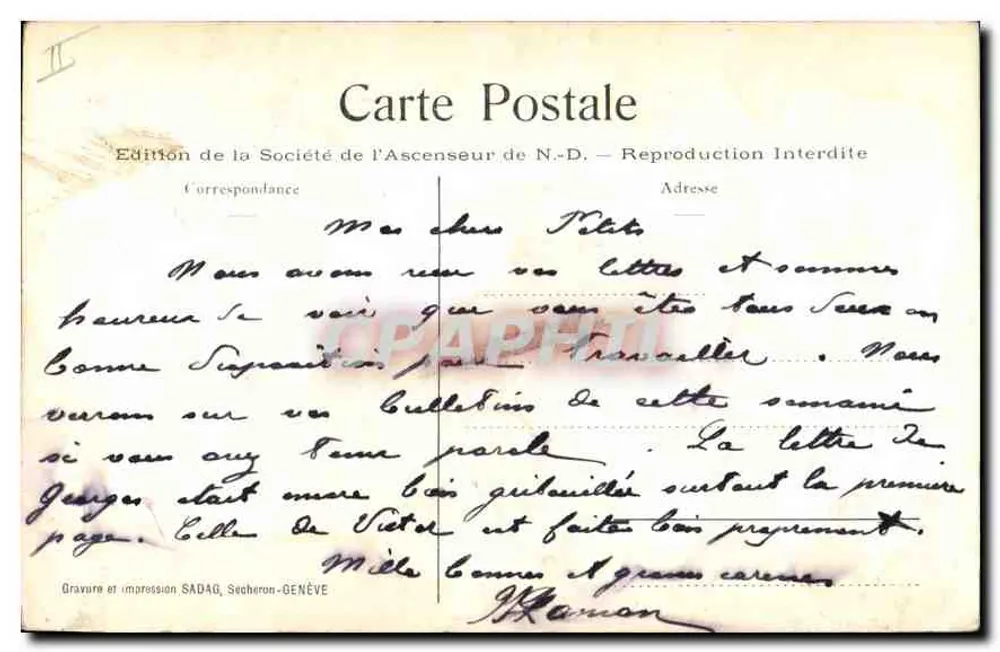 Marseille — Elevador de Nossa Senhora da Guarda — J. Giro - Verso