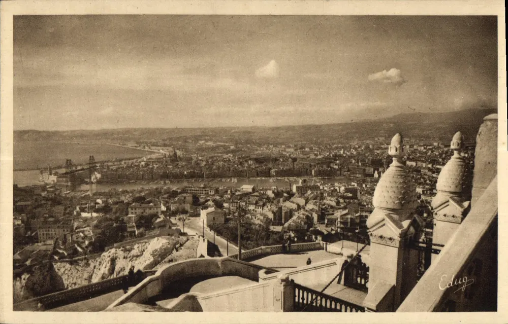 Marseille — Der alte Hafen von Notre-Dame de la Garde gesehen — Edug - Vorderseite