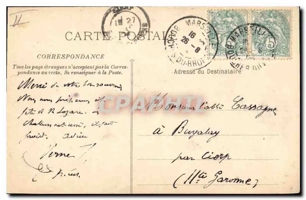 Procissão na colina da Santa Bauma — Phototyp E. Lacoma — Marseille - Verso