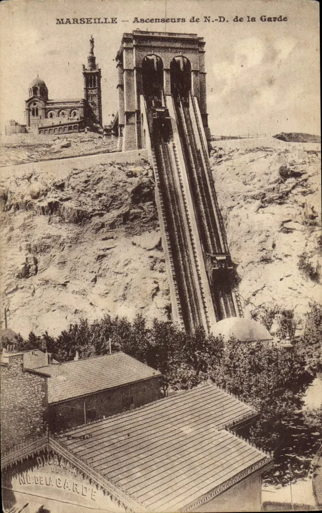 Marselha — Elevadores de N.-D. de la Garde — Dickey & N.D. de la Garde - Frente