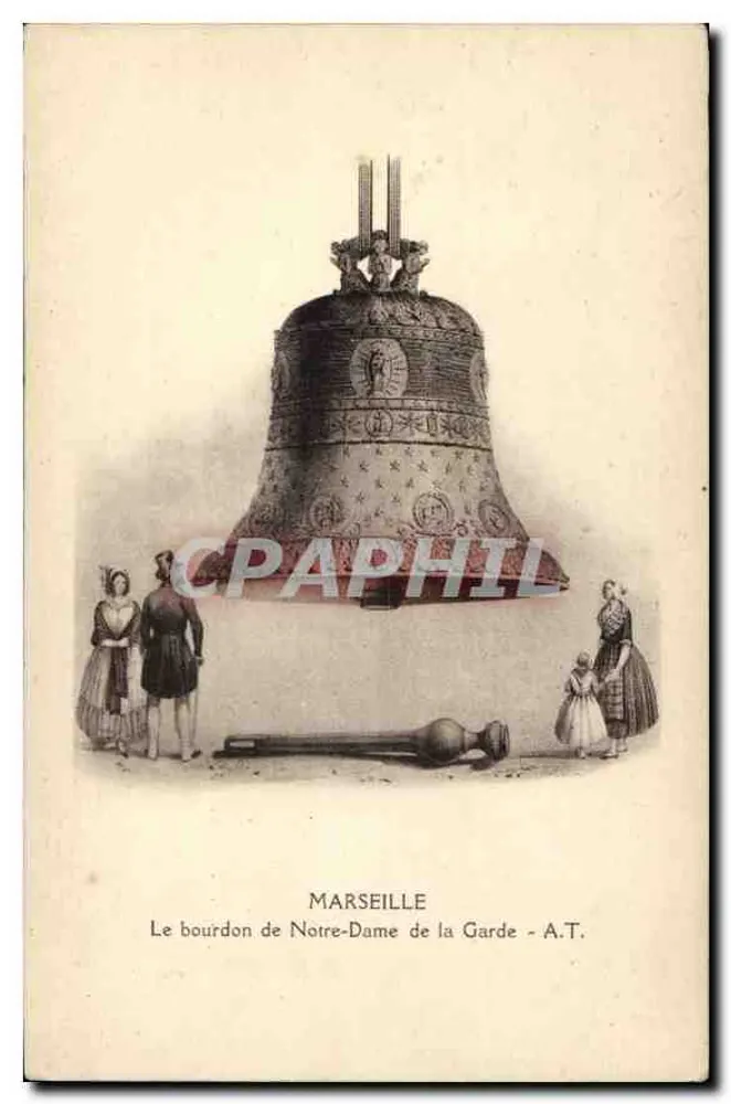 Marseille — Der Glockenturm der Notre-Dame de la Garde — A.T. - Vorderseite