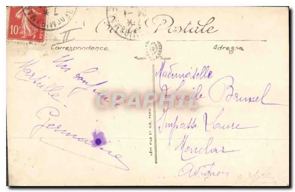 Marselha — Estação dos Elevadores — LL. — Editor LL. — N° 162 - Verso