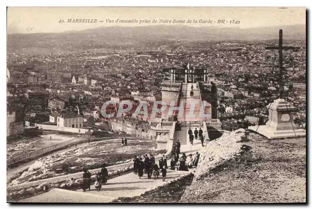 Marseille — Panoramablick von Notre-Dame de la Garde — B.R. - 1549 - Vorderseite