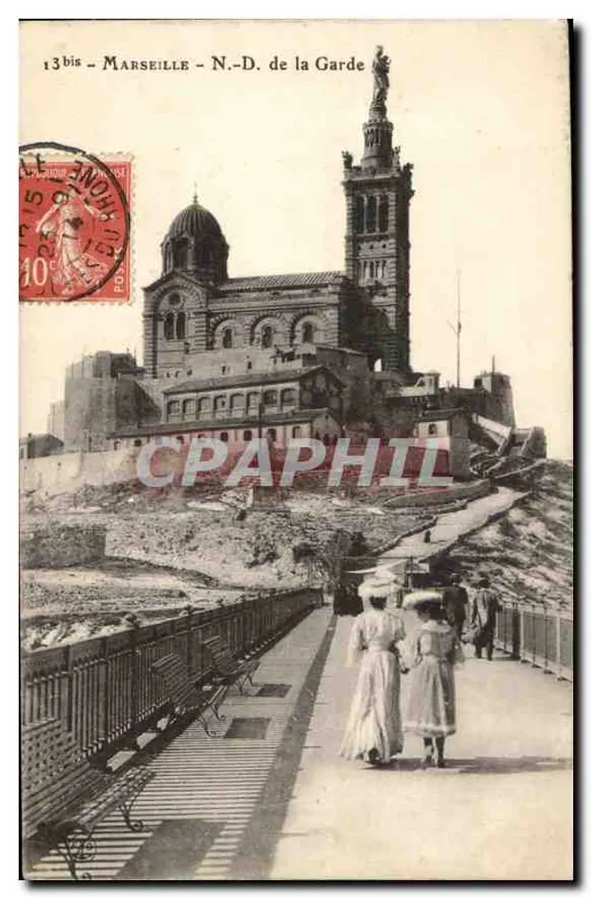 Marselha - N.-D. de la Garde — editor C. P. A. n° 13 bis - Frente