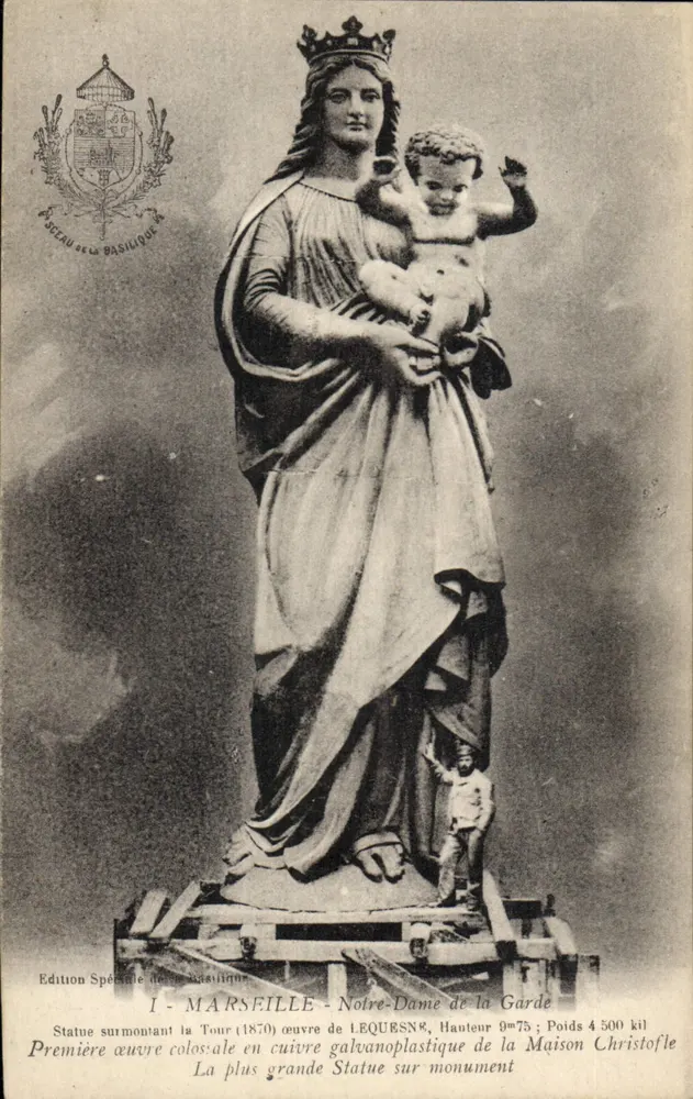 Notre-Dame de la Garde — Statue über der Basilikantürme — Sonderausgabe der Basilika - Vorderseite