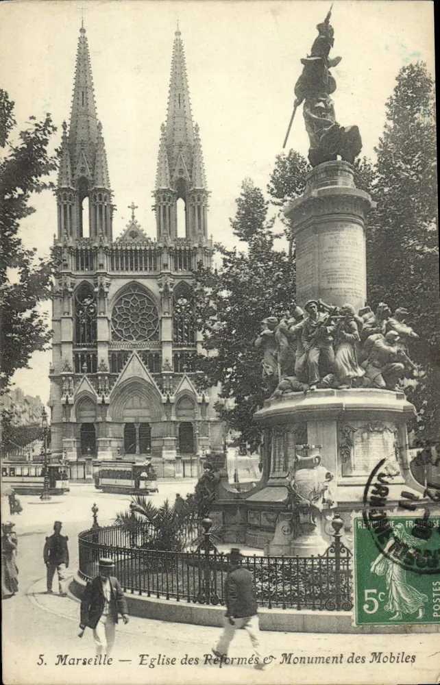 Marseille — Kirche der Reformierten & Denkmal der Mobiles - Vorderseite