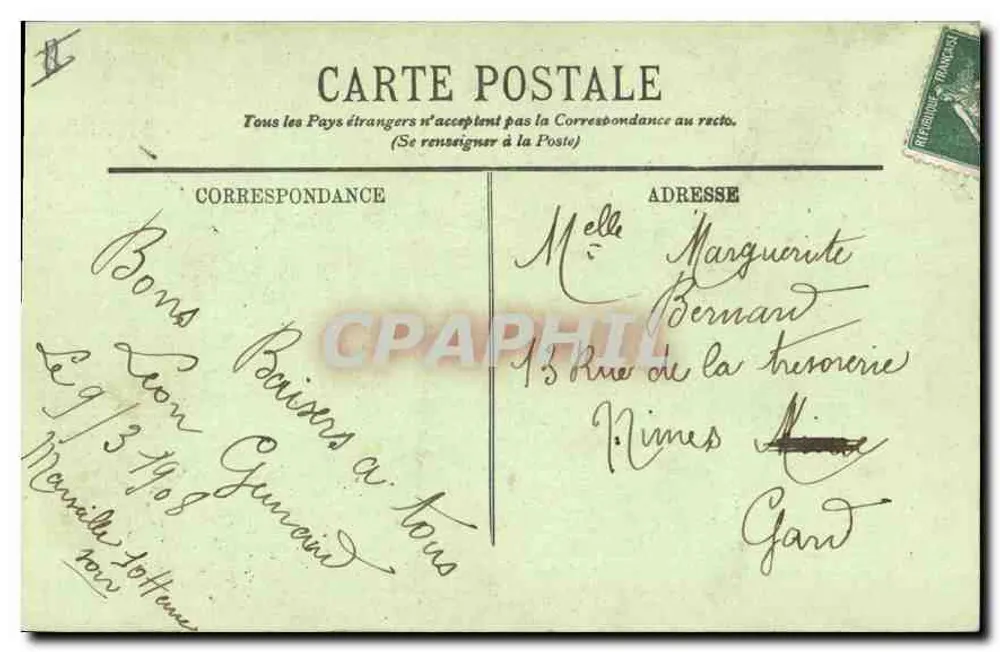 Marseille — A Igreja dos Reformados — LL. — N° 182 - Verso