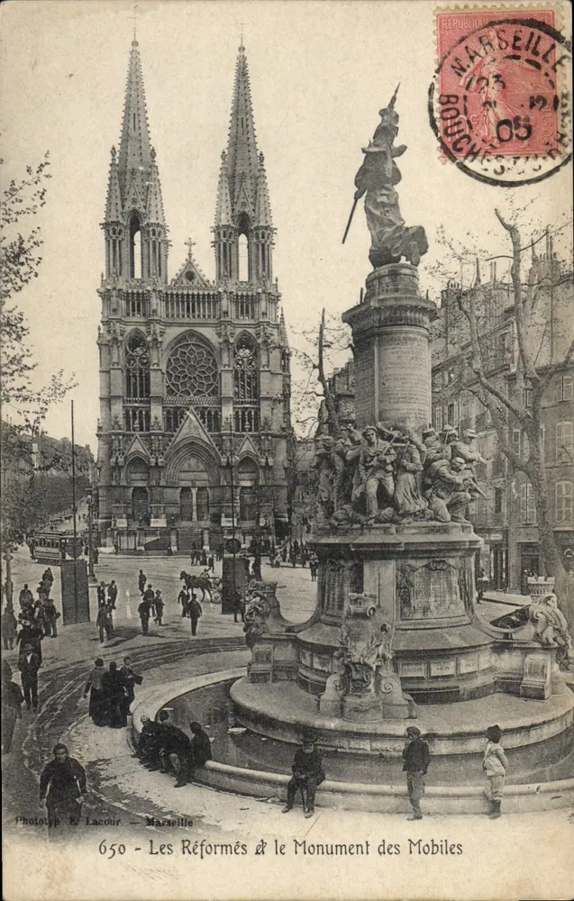 Marseille — Die Reformierten & das Denkmal der Mobiles — Phototyp E. Lacour - Vorderseite