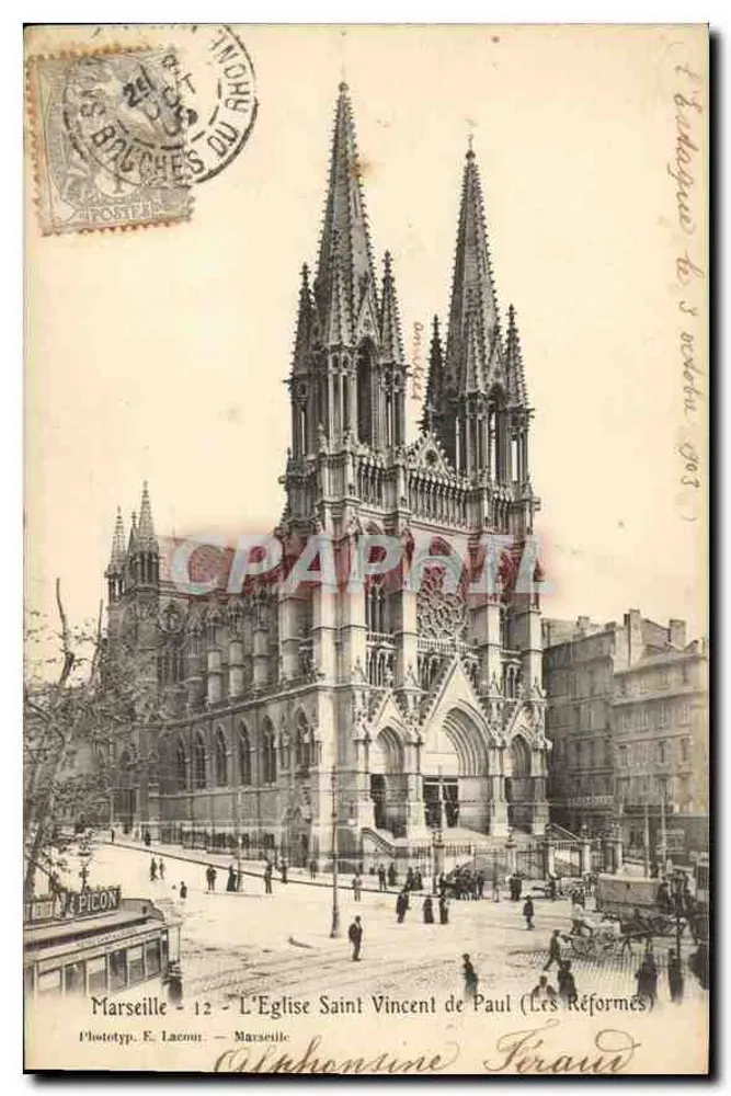 Marseille - Die Kirche Saint Vincent de Paul (Die Reformen) — Phototyp. E. Lacom — Marseille - Vorderseite