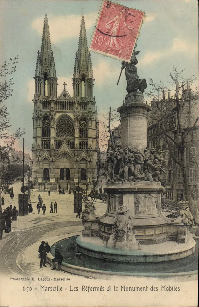 Marseille — Die Reformierte Kirche & das Monument der Mobiles — Phototypie E. Lacour - Vorderseite