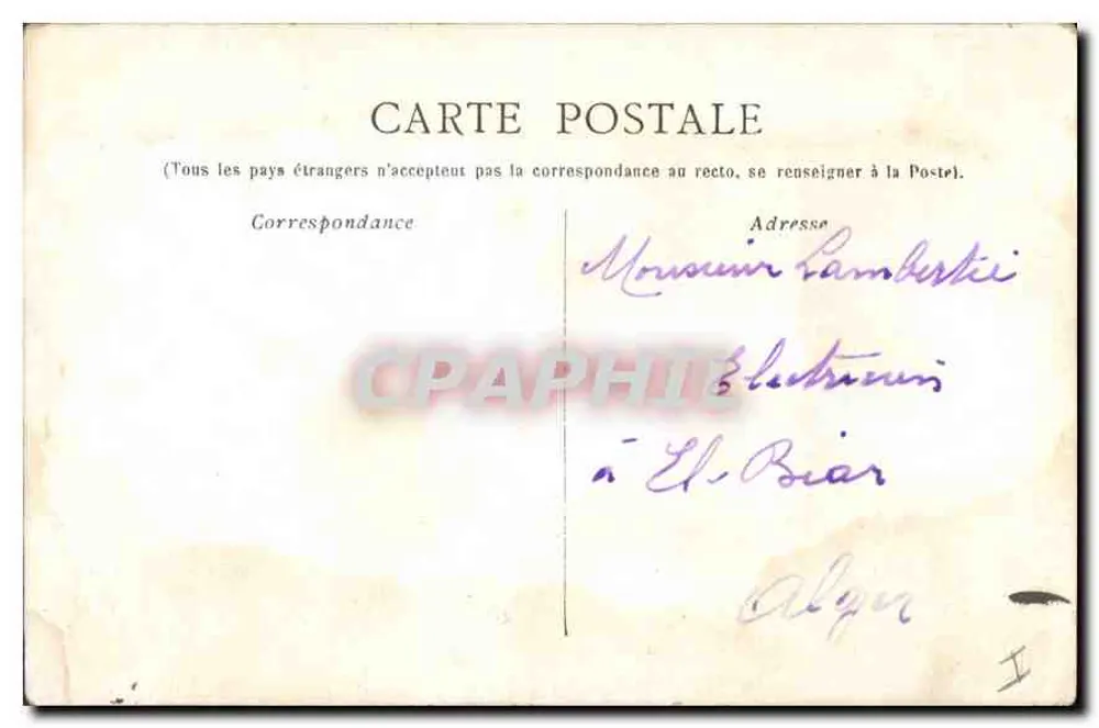 Marseille — Les Réformés — Editor não identificado, número de série não visível - Verso