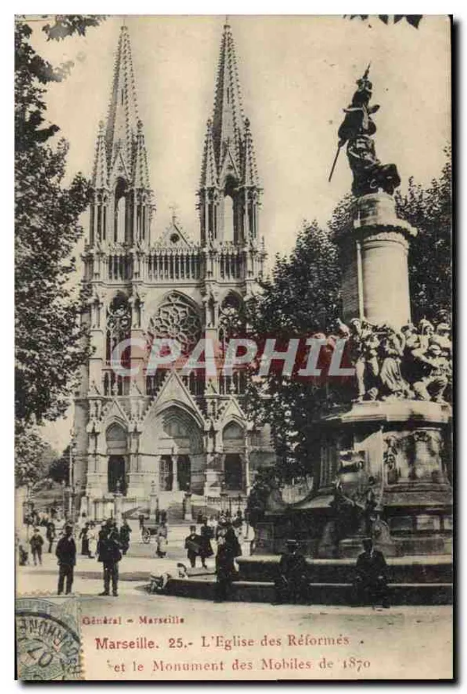 Marseille. Die Reformierte Kirche und das Denkmal der Mobiles von 1870 — General - Marseille, n°25 - Vorderseite