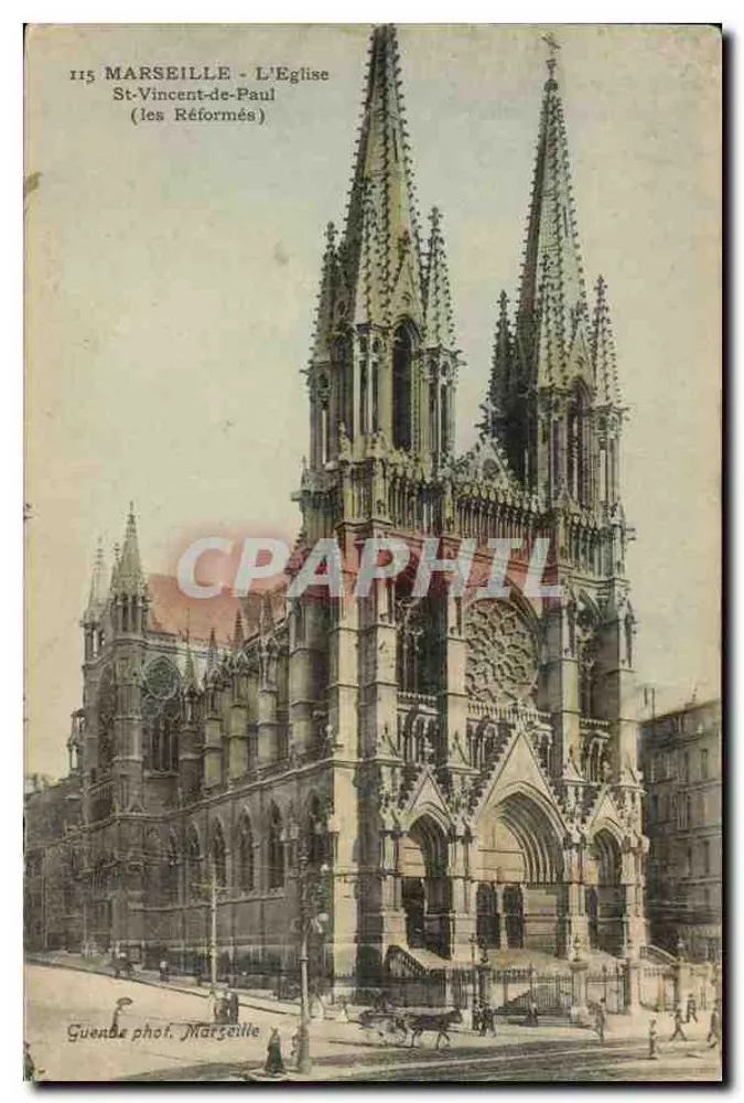 Marseille - Die Kirche Saint-Vincent-de-Paul (Reformierte) — Guende phot. Marseille, n° 115 - Vorderseite