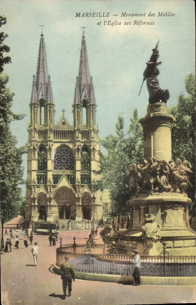 Marseille — Monument des Mobiles und die Église des Réformés - Vorderseite