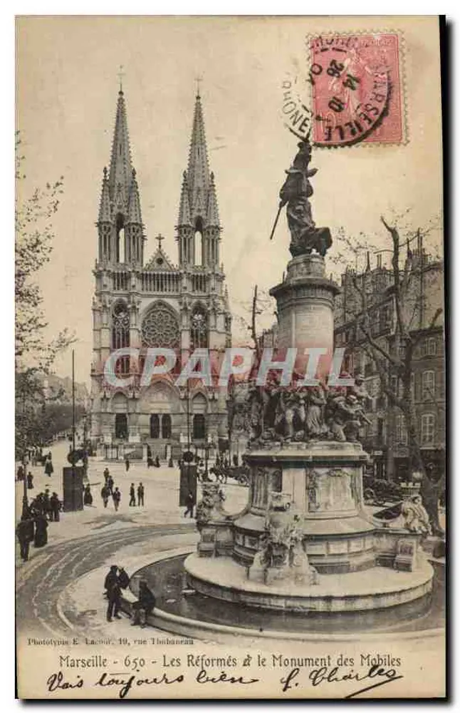 Marseille - Die Reformierten & das Denkmal der Mobiles — Phototypie E. Lacour, 10, rue Tubianan - Vorderseite