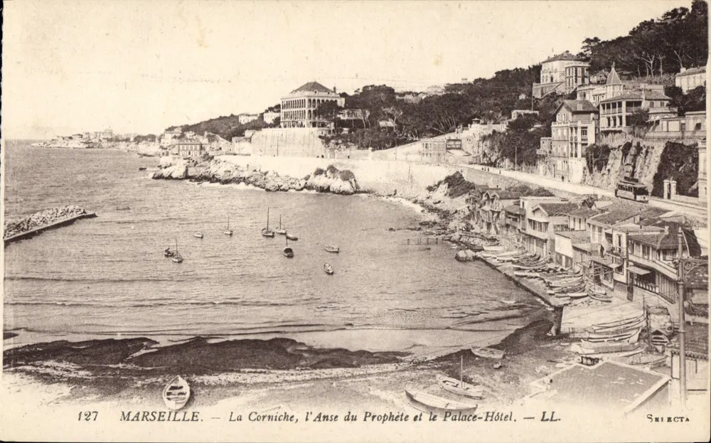 Marseille — Die Corniche, Anse du Prophète und das Palace-Hôtel — LL. Skiecta, n° 127 - Vorderseite