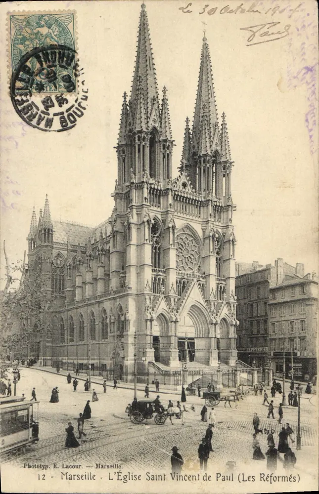 Marseille — L'Église Saint Vincent de Paul (Les Réformés) — Phototyp. E. Lacour - Vorderseite