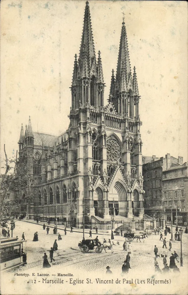 Marseille - Kirche Saint-Vincent-de-Paul (Die Reformierten) — Phototyp. E. Lacour, Nr. 12 - Vorderseite